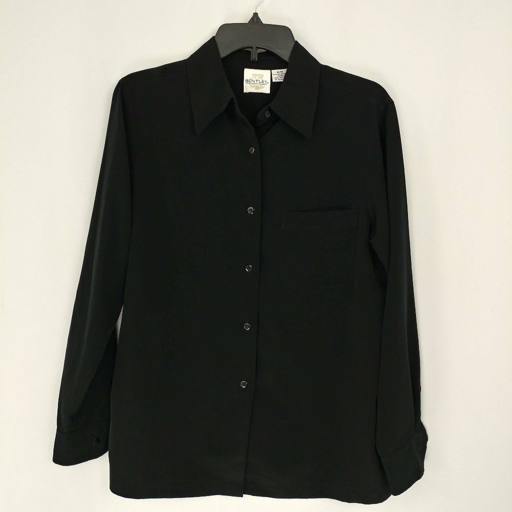 TR Bentley Black Button Down Blouse